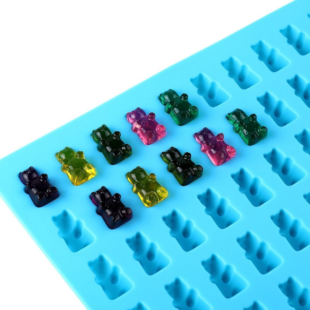 Custom silicone gummy mold with gummy candies